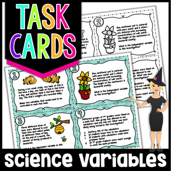 Preview of Independent and Dependent Variables Task Cards | Science Task Cards