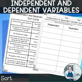 Independent Dependent Variables Sort TEKS 6.6a CCSS 6.EE.9
