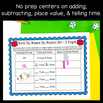 Classroom Transformation - Game Day - Math Center - Roll a Number