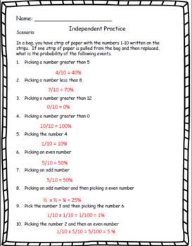 7th Grade Math - Probability - Independent Events (CCSS Aligned)