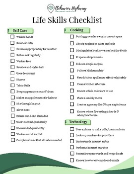 Preview of Independent Life Skills Checklist