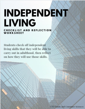 Preview of Independent Living Checklist and Reflection Worksheet