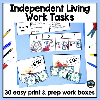 Preview of Independent Living Task Boxes for Vocational Skills Work Bins Special Education