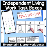 Independent Living Task Boxes for Vocational Skills Work B