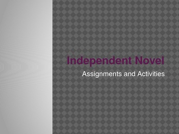 Preview of Independent Novel Project PowerPoint