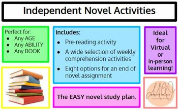 Preview of Independent Novel Study for ANY Book!