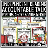 Independent Book Reading Accountable Talk Activities Posters Bulletin Board