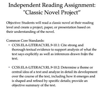 novel assignment pdf