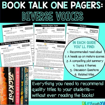 Preview of First Chapter Friday Book Talk Guides: Diverse Voices
