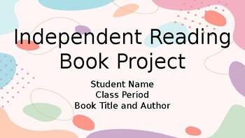 Preview of Independent Reading Book Project