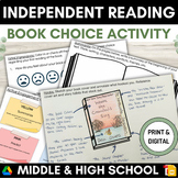 Independent Reading Book Selection Book Cover Activity Mid