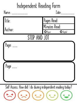 Preview of Independent Reading Centers Worksheet with 2 BONUS Pages