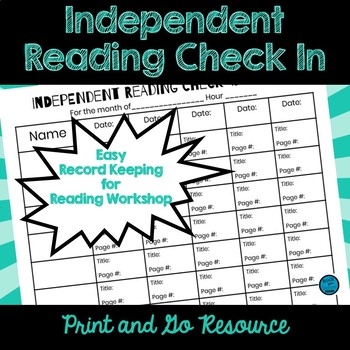 Preview of Independent Reading Check In Form