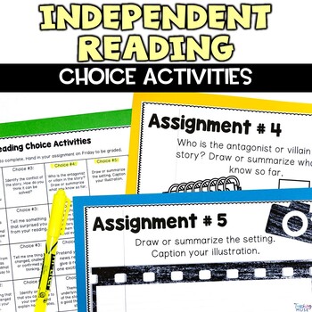 Independent Reading Choice Menu Calendar Worksheets by ...