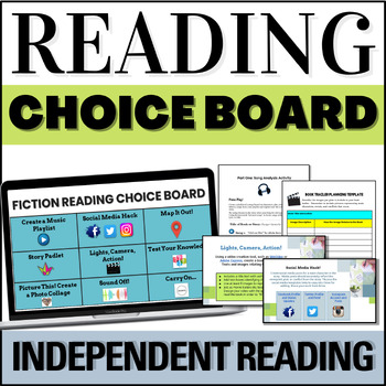 Preview of Independent Reading Choice Board Activities for ANY Story or Book