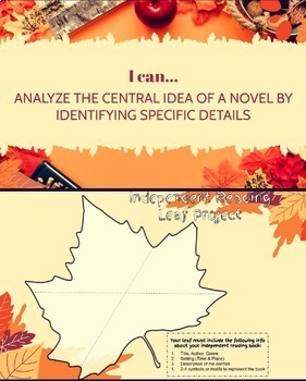 Preview of Independent Reading "Fall into a Good Book" Leaf Mini-Project