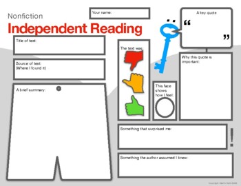 Preview of Independent Reading Graphic Organizer