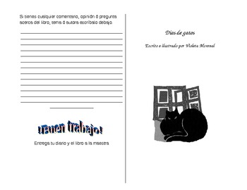 Preview of Independent Reading Guide and Journal for "Dias de gatos"