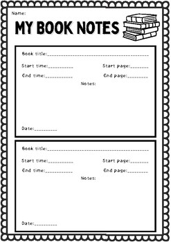 Preview of Independent Reading Log