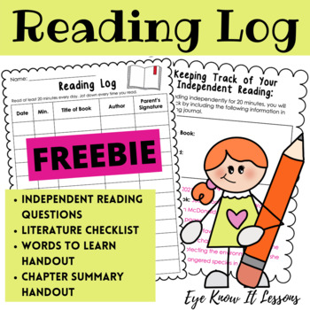 Preview of Independent Reading Log