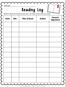 Independent Reading Log by Eye Know It Lessons | TPT