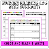 Independent Reading Log with Summary!