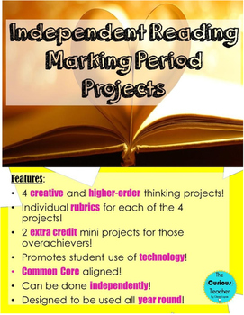 Preview of Independent Reading Marking Period Projects