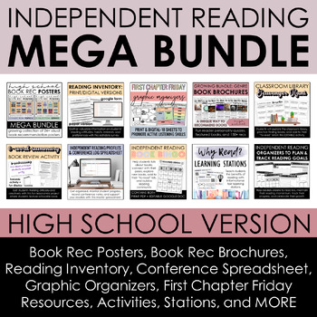 Preview of Independent Reading Mega Bundle: High School - Book Recs + Activities + MORE