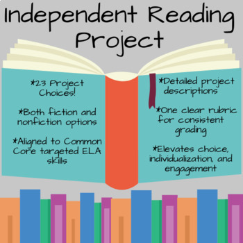 Preview of Independent Reading Project Menu (23 Options!) - Grades 5-9