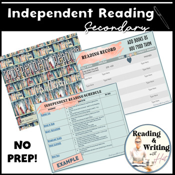 Preview of Independent Reading Schedule, Reading Record, Weekly Reflection, Rubric Digital