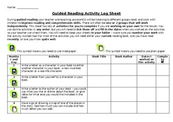 Preview of Independent Reading Tasks learning Aids Lots of Ideas