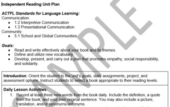 Preview of Independent Reading Unit Plan for Any Book!