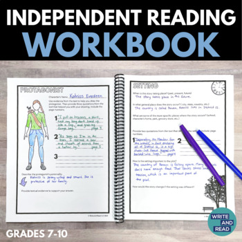 Preview of Independent Reading Workbook for Middle and High School - Use with ANY Fiction