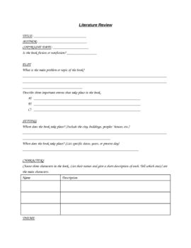 Preview of Independent Reading Worksheets