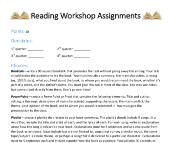 independent reading assignment pdf