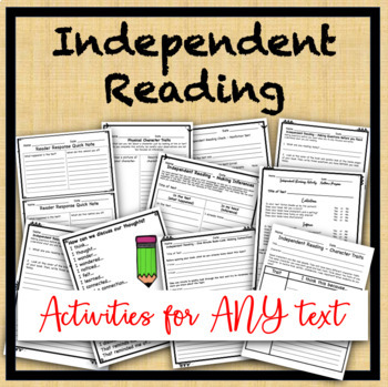 Preview of Independent Reading Activities for Any Text: Inference, Main Idea, Setting