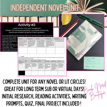 Preview of Independent Reading or Literature Circle Bundle