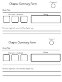 FREE Independent Reading: Chapter Summary Quick Form