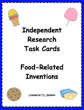 Preview of Independent Research - Food-Related Invention Task Cards