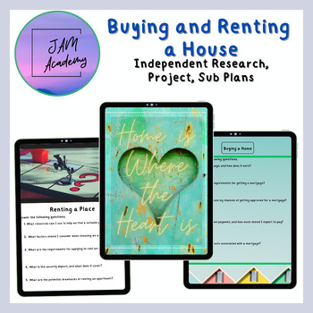 Preview of Independent Research Buying a House and Renting an Apartment - SUB PLANS