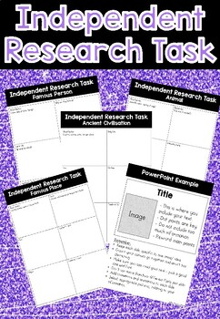 Preview of Independent Research Task, Literacy Reading Group Rotation Activity