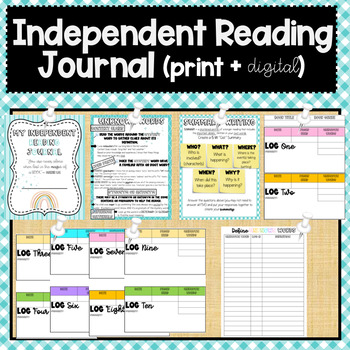 Independent/Silent Reading Journal (Print + Digital) | TpT