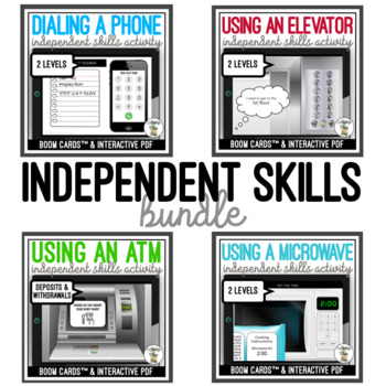 Preview of Independent Skills - Boom Cards & Interactive PDF BUNDLE