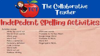 Preview of Independent Spelling Activities