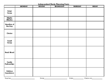 Independent Study Planning Forms by Chipmunks PreK | TpT