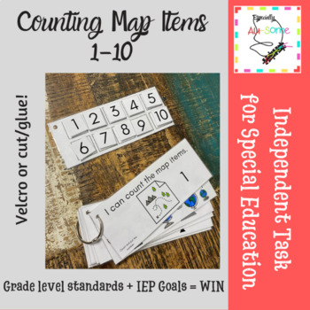 Preview of Independent Task for Autism: Counting Map Items (1-10)