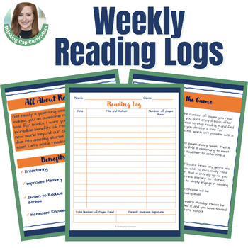 Preview of Independent Weekly Reading Logs for Elementary and Middle School