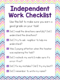 Independent Work Checklist