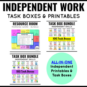 Preview of Independent Work - Low Prep Task Boxes Printables Special Ed Resource Room
