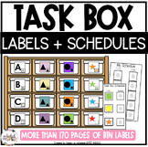 Independent Work Station Task Box Labels and Schedules for